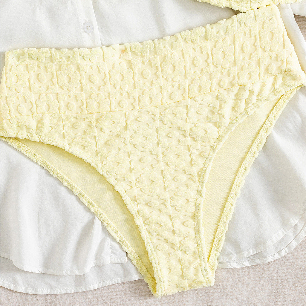 Bikini Sexy Split Two Piece Set Swimsuit Solid Color Bikini Swimsuit