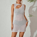 Beach Dress Women Solid Color Sexy Knitted Beach Bikini Swimsuit Blouse Sun Protective Clothing