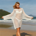 Knitted Hollow Out Cutout Beach Cover up Sexy Vacation Long Skirt Bikini Sun Protection Shirt Swimsuit Outwear Crochet hook