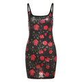 Autumn Winter Sexy Backless Slim Fit Printed Sequin Slip Dress Sexy Hip