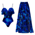 Blooming Ruffled One Piece Swimsuit Women Vacation Suit Beach