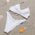 Women Swimsuit Steel Bracket Gathered Sexy Bikini Strap Backless Split Swimsuit Bikini