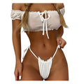 Pure White Strapless Mesh Sexy Split Suit