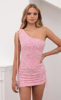 Sexy One Shoulder Short Dress High End Evening Dress Sheath Dress