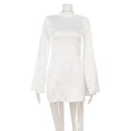 Slim Fit Slimming Light Luxury Court Advanced Satin Cape Sleeve Dress Short Dress