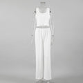 Spring Summer Home Wear Sleeveless Vest Pants Two Piece Set Knitted Emerized Pajamas for Women