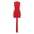 Spring Summer Women Sexy Deep V Plunge High Waist Figure Flattering Sheath Solid Color Dress