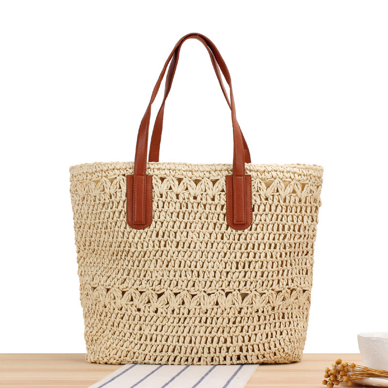 Summer Hollow Out Cutout out Woven Bag Paper String Shoulder Straw Bag Casual Beach Women Bag