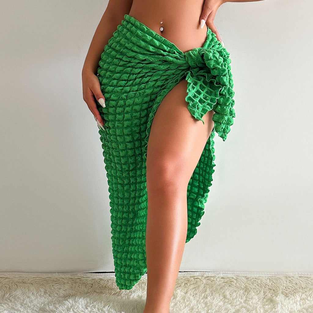 Summer Long Skirt Waist Adjustable Sexy Women Summer Irregular Asymmetric Long Skirt