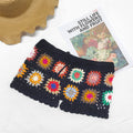 Beach Shorts Women Clothing Color Random Hand Hook Floral Block Stitching Grandmother Plaid Hip Pants