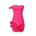 Fantasy Floral Room Barbie Waist Tube Top Two Piece Set Three Dimensional Floral Stitching Solid Color Women Summer