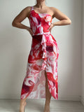 Psychedelic Color One Piece Sun Protection Suit Swimsuit Two Piece