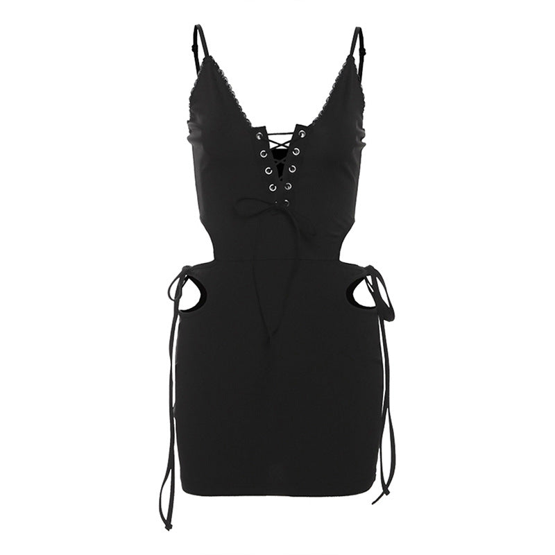 Spring Summer Women Clothing Sexy Personalized Sexy Bandage Design Cutout Sling Dress