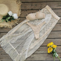 Bikini Half Length Tulle Skirt Tassel Three Piece Set Sexy Split Swimsuit Beach