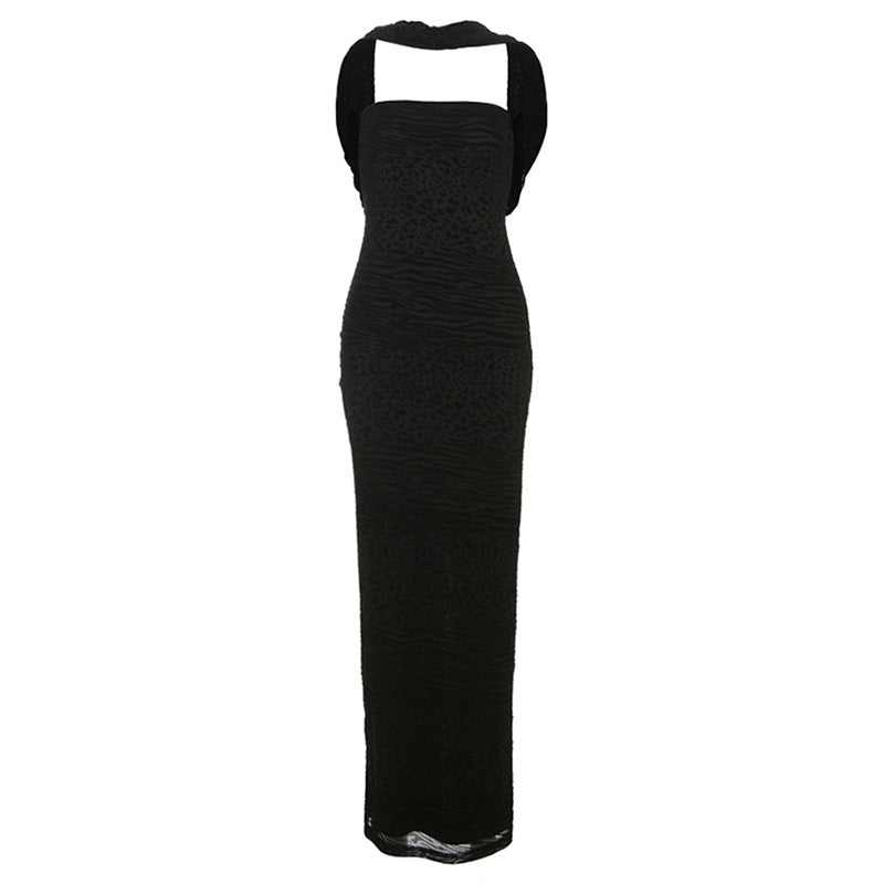 Spring Women Clothing Sexy Solid Color Backless Slim Fit Halter Tube Top Dress