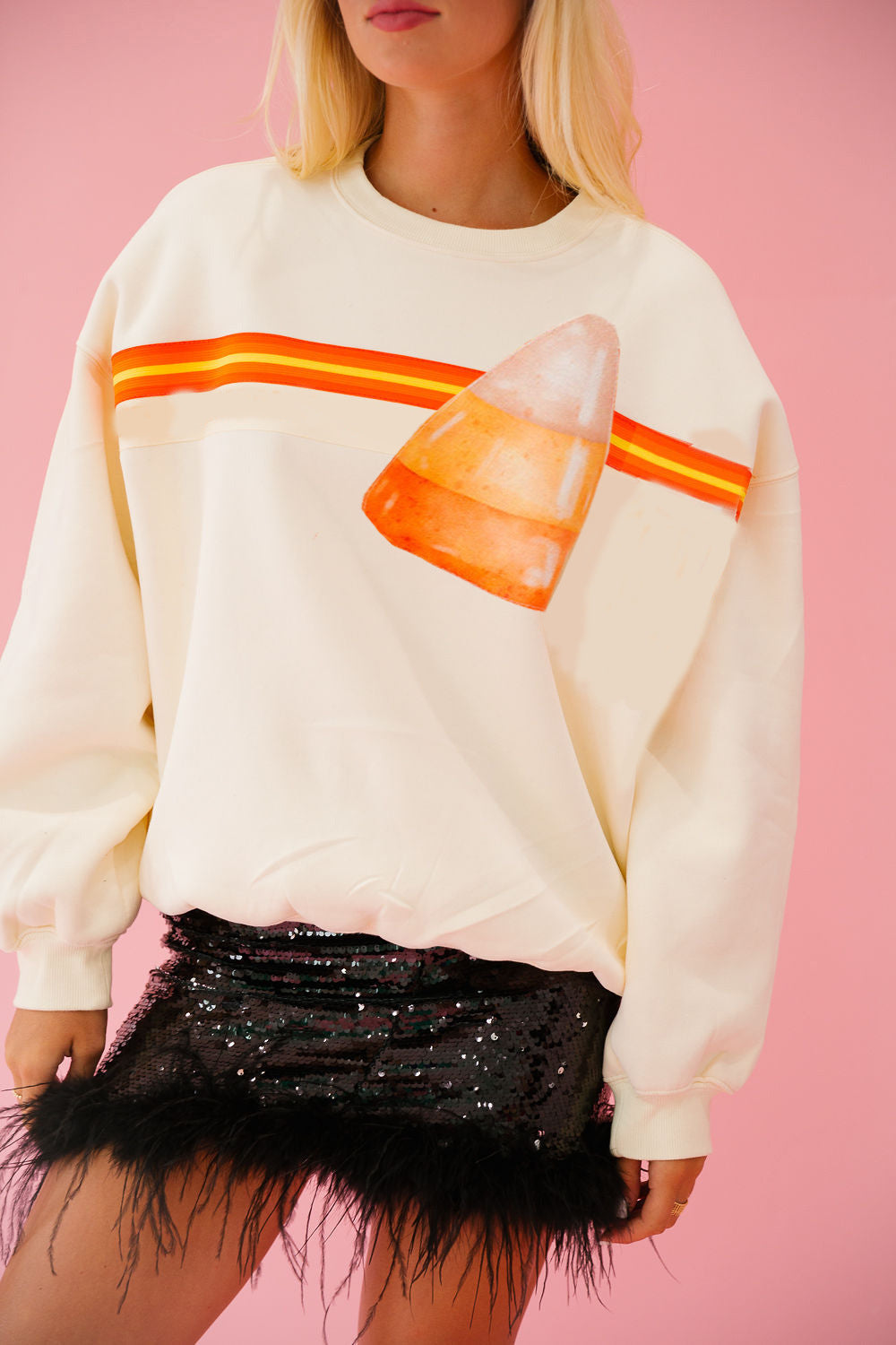 Autumn Winter Women Clothing Halloween Day Elements Sequined Sweater Loose Casual Top Women