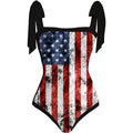Women One Piece Swimsuit Women Skinny Slimming Retro Tied Swimsuit Set Chiffon Dress