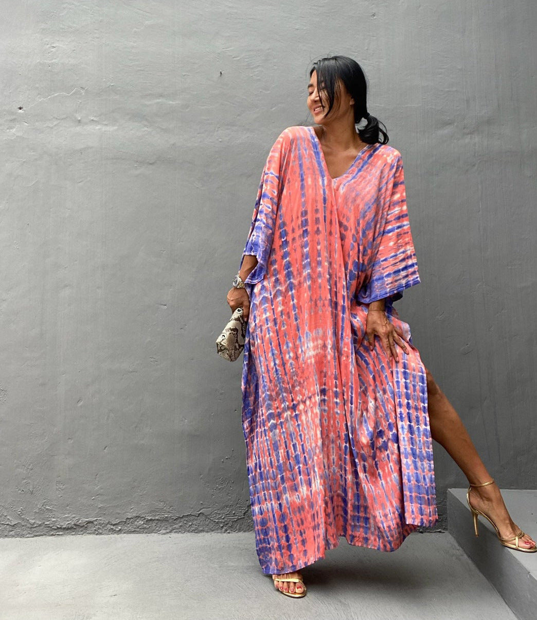 Rayon Halo Dyed Robe Vacation Casual Beach Bikini Cover 25 Colors