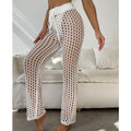 Spring Ladies Knit Casual Sexy Slim Beach Hollow Out Cutout out Sun Protective Pants Crochet hook