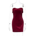 Women Clothing Summer Sexy Tube Top Package Hip Short Solid Color Slim Fit Dress