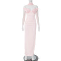 Women Clothing Summer Sexy Solid Color Ribbon Dress Women