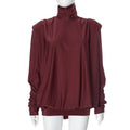 Women Clothing Autumn Winter Turtleneck Padded Shoulder Loose Pleated Sexy Backless Dress
