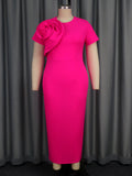 Women Summer Dress Party Solid Color Floral Dress