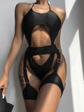 Women Summer Black Sexy Swimsuit Bikini Two piece Bikini