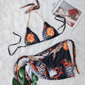 Sexy Tied Swimsuit Vacation Swimsuit Luxury Rhinestone Bikini Three-Piece Set
