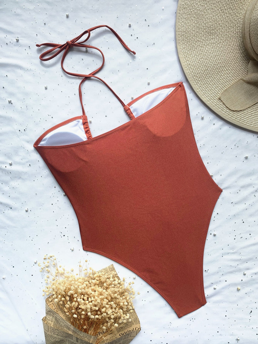 One-Piece Swimsuit Solid Color Bikini Swimsuit Women Sexy Swimsuit Strap Bikini