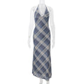 Women Clothing Summer Sexy V neck Lace Plaid Sweet Retro Slim Fit Dress Women