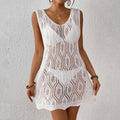 Women Beach Overclothes Women Clothing Sexy Cutout Woven Vest Dress Beach Cover Up Dress