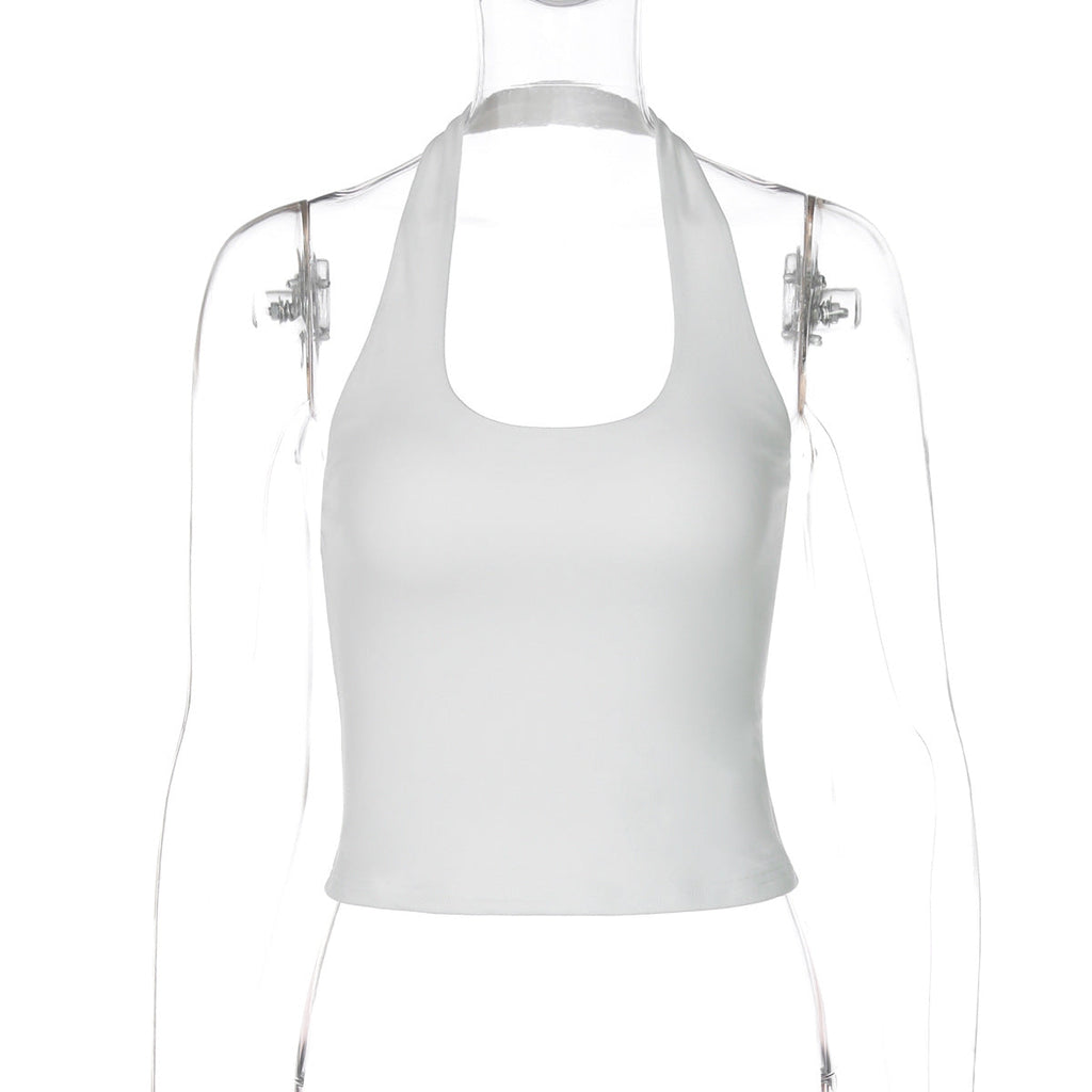 Women Clothing Summer Sexy Backless Slim Fit Outdoor All Matching Small Vest Women