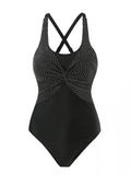 Bikini Solid Color Conservatively Thin Swimsuit at Swimsuit Women