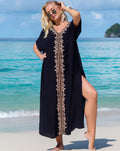 Rayon Eyelet Embroidered Robe Vacation Casual Beach Bikini Cover