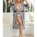 Water Soluble Lace Sun Protection Shirt Embroidered Hollow Out Cutout Sexy Beach Blouse Bikini Swimsuit Outwear Women