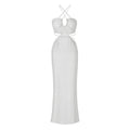 Sexy Cutout Siamese Beach Women Dress Solid Color
