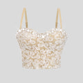Sexy Lace Three Dimensional Floral Sling Vest Inner Match Tube Top Wrapped Chest Cropped Strap Showing Chest Pad