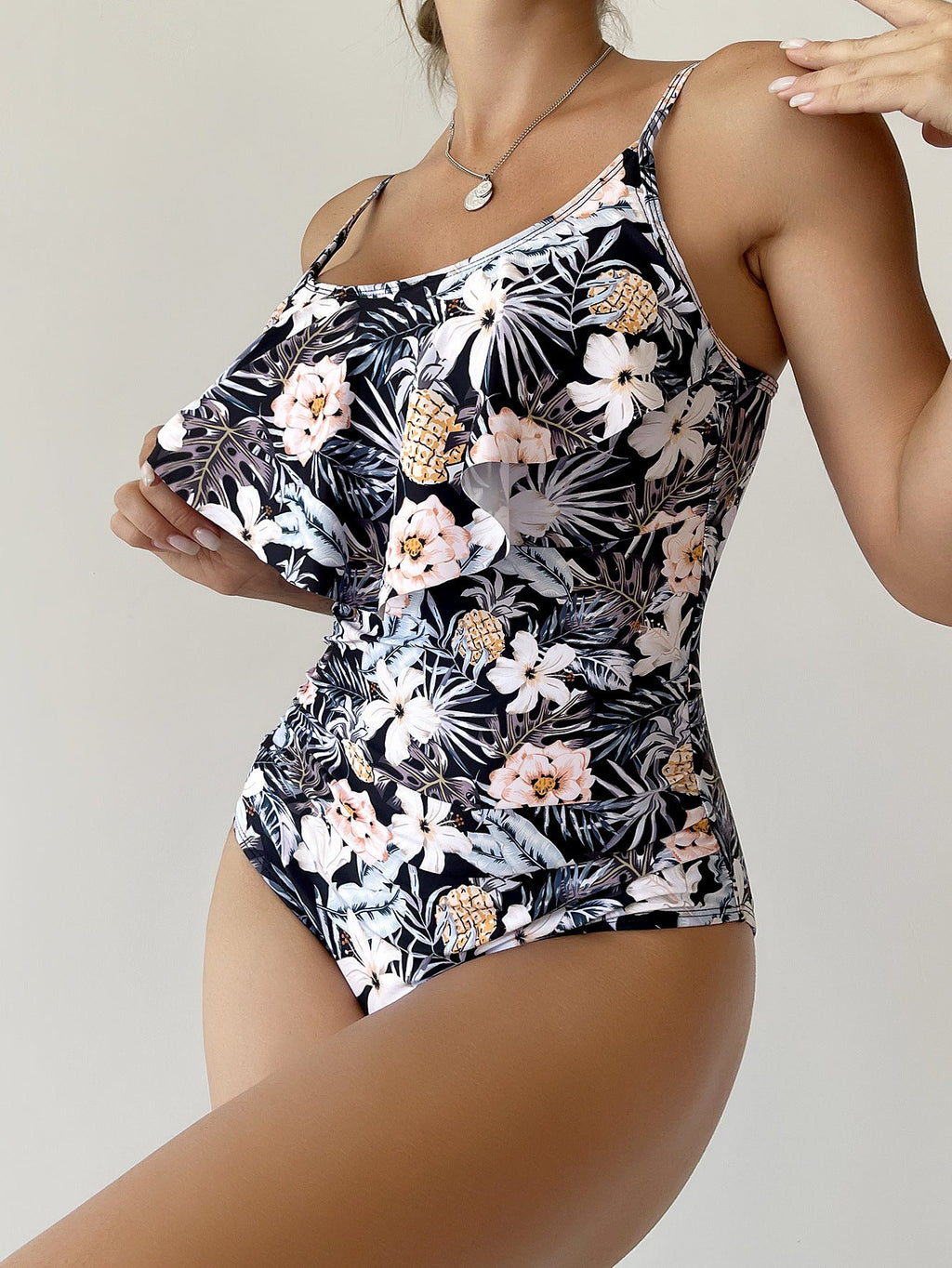 Bikini Floral Vintage Sexy Siamese Bikini Swimsuit Swimwear Women
