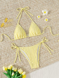Women Swimsuit Solid Color Swimsuit Summer Sexy Women Swimsuit Bikini