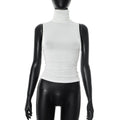 Women Clothing Summer Elegant Sleeveless Solid Color Turtleneck Backless Top