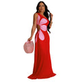 Shoulder Hollow Out Cutout Printed Dress Slim Sexy Dress Women