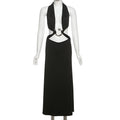 Spring Summer Women Clothing Sexy Halter Deep V Plunge neck Backless Three Dimensional Snake Decoration Dress