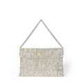 Shiny Flat Melon Seeds Beads Woven Bag Large Capacity Portable Underarm Flip Women Bag Handmade Casual Square