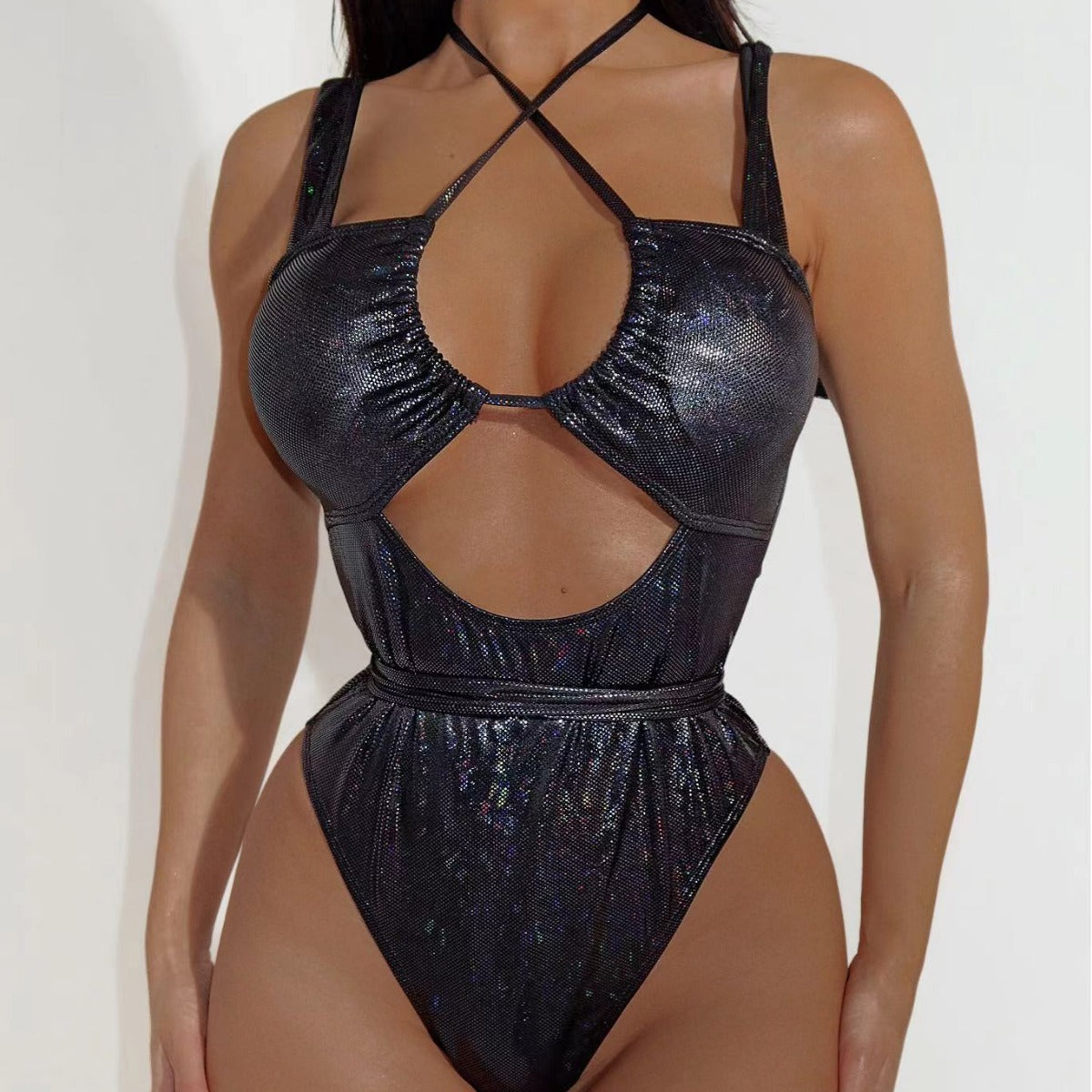 Popular One Piece Swimsuit Cross Strap Backless One Piece Bikini