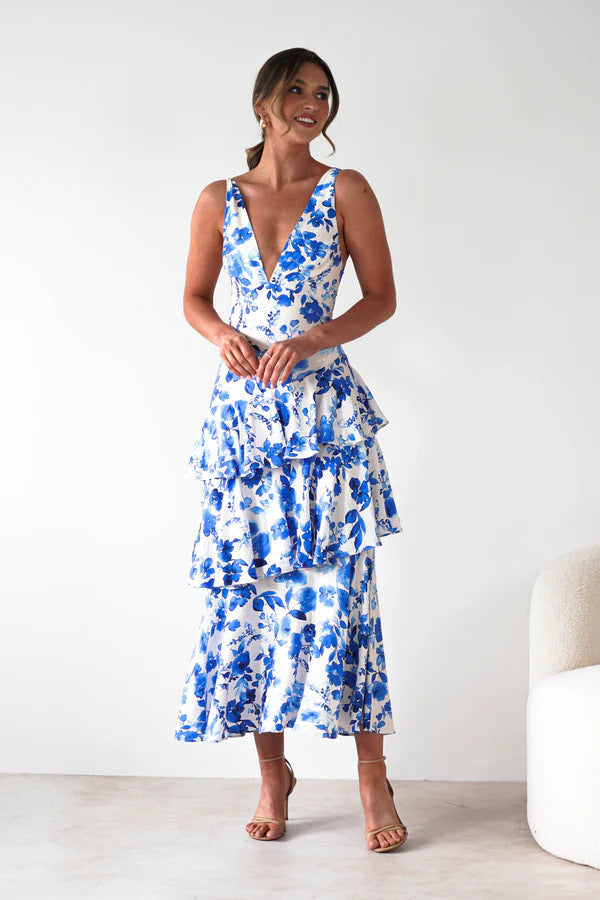 Summer Women Clothing Vacation Backless Deep V Plunge neck Sexy Sling Dress