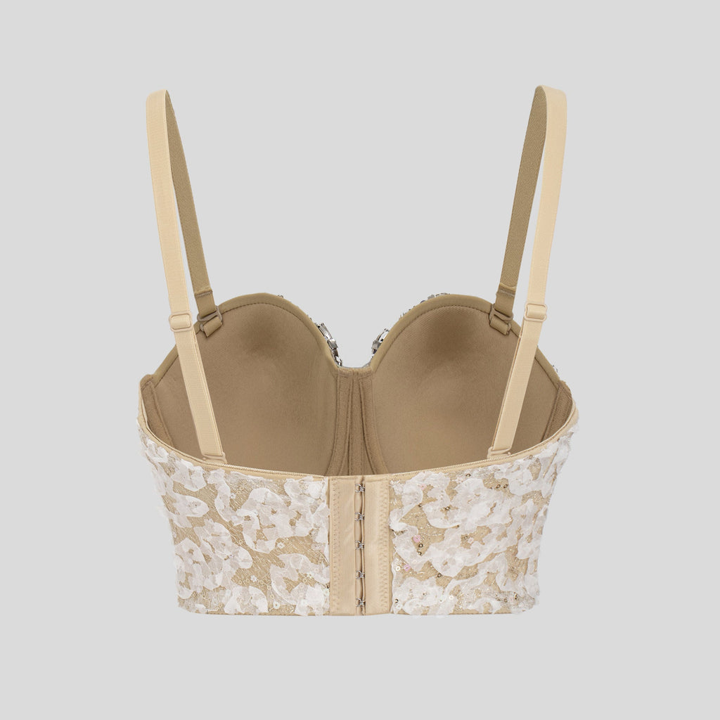 Sexy Lace Three Dimensional Floral Sling Vest Inner Match Tube Top Wrapped Chest Cropped Strap Showing Chest Pad