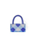 Special Interest Design Diamond Patterns Cute Woven Contrast Color Beads Bag All Match Small Square Bag Handbag