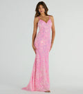 Lace up Mermaid Sequ Pink Dress Spring Summer Vacation Casual Dress