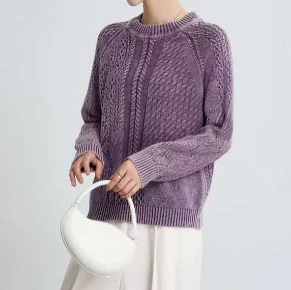 Round Neck Twisted Autumn Winter Women Loose Bottoming Shirt Thick Pullover Women Sweater